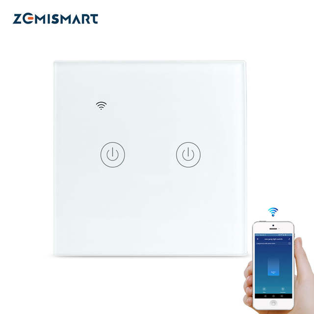 Ζήστε Έξυπνα Zemismart Zemismart Tuya Wifi Light Switch Two Gang 