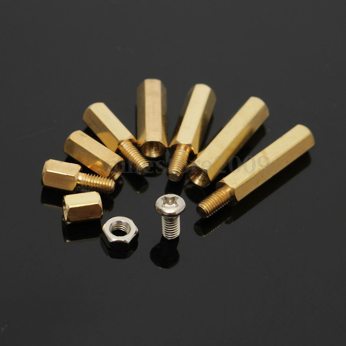 M2.5 Male Female Hex Brass Spacer Standoff Screw Nut Kit 40pcs